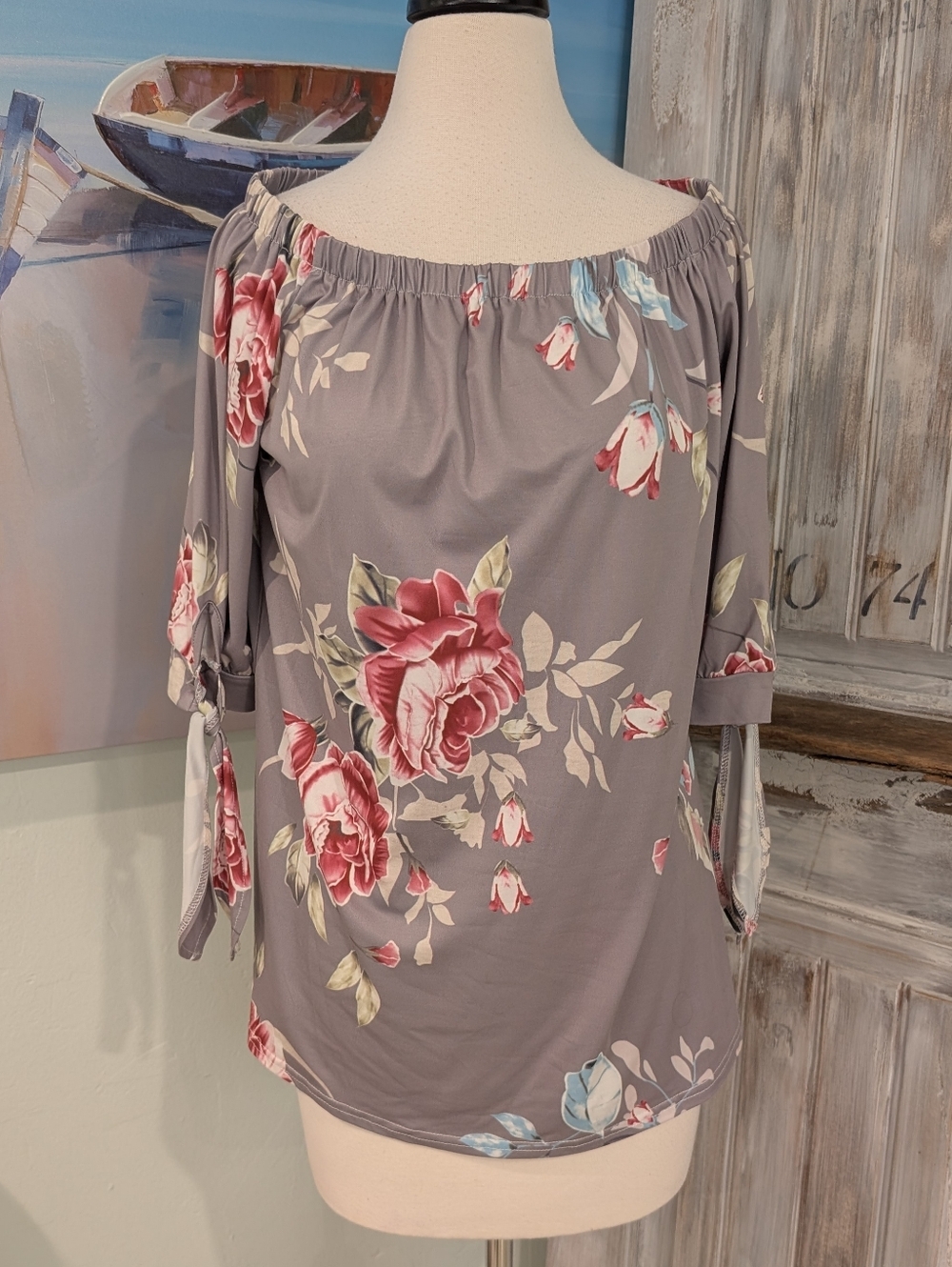 NWT Qearal Floral Off-Shoulder Blouse